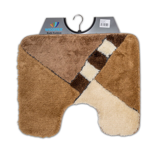 Toilet mat taupe-beige chequered 50x60cm