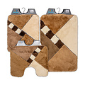Tapis de toilette taupe-beige à carreaux 50x60cm