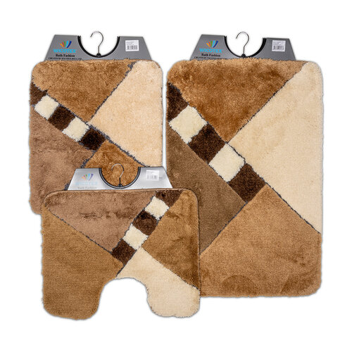 Toilettenvorleger taupe-beige kariert 50x60cm