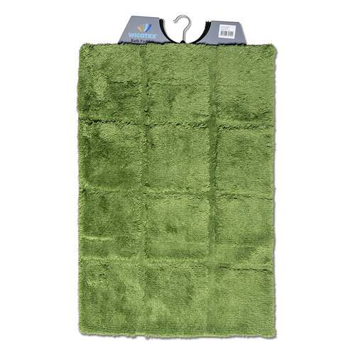 Tapis de bain vert à carreaux 60x90cm