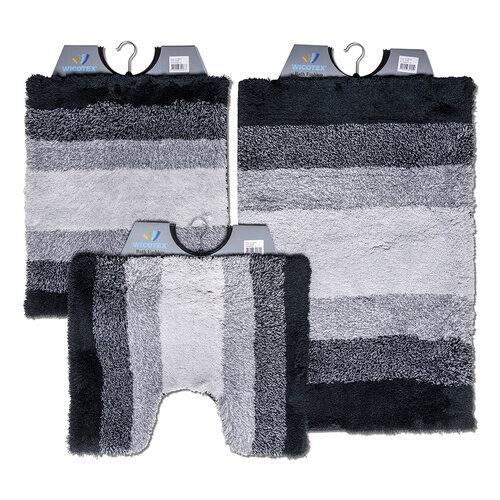 Badmat regenboog  zwart  grijs 60x90cm