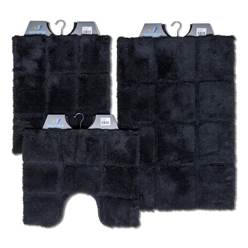 Tapis de toilette carré noir 50x60cm