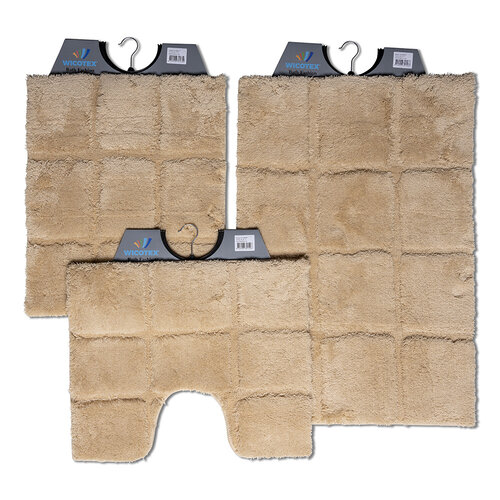 Toilet mat squared taupe 50x60cm