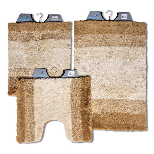 Tapis de toilette arc-en-ciel beige blanc 50x60cm