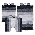 Tapis de bidet arc-en-ciel noir gris 50x60cm