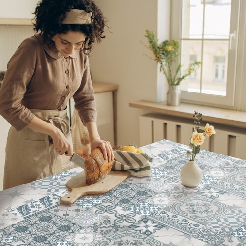 Toile cirée Piastrella Bleu