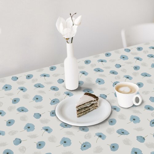 Toile cirée Coquelicots Bleu