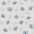 Oilcloth Poppies Blue
