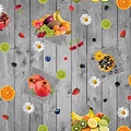 Tafelzeil Mirella 194-B Fruit met Grijze planken