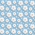 Wachstuch Mirella 187-A Weiße Blume mit Blau
