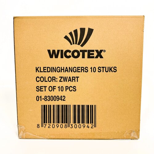 Kledinghanger - Kledinghangers Hout - Zwart 10 stuks met rok inkeping