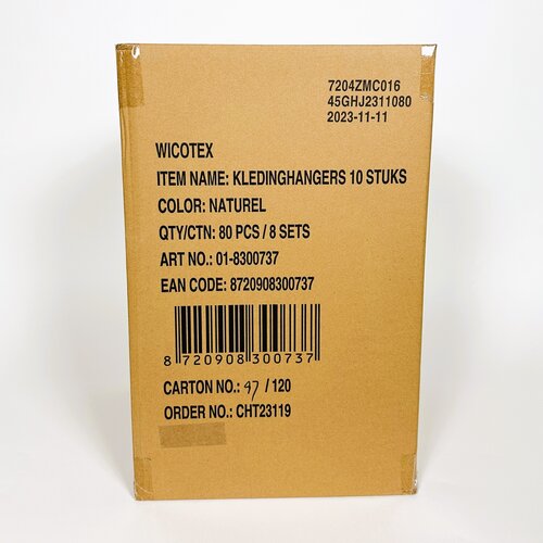 Cintre - Cintres Bois - Naturel 10 pièces avec encoche pour jupe