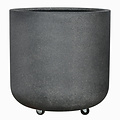 Flower pot Madrid on wheels Black 73x73x75cm Indoor and outdoor use Made of Stone