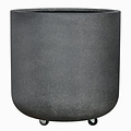 Flower pot Madrid on wheels Black 60x60x61cm Indoor and outdoor use Made of Stone