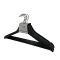 Coat hanger - Coat hangers Wood - Black 10 pieces with skirt notch