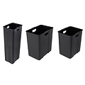 Poubelle Tobey 60litre Séparation des déchets 3 compartiments (13x17x30L) Noir