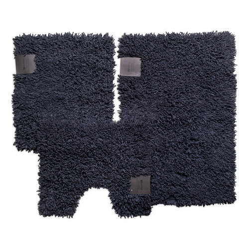 Ensemble de tapis de bain Excellent Anthracite à poils longs