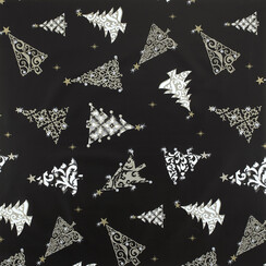 Toile cirée Borsa 345-8 - Nappe de Noël - Noir