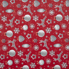 Nappe Borsa 412-1 - Nappe de Noël - Rouge