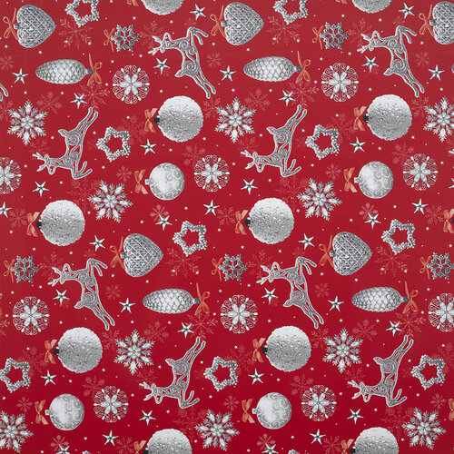 Oilcloth Borsa 412-1 - Christmas tablecloth - Red