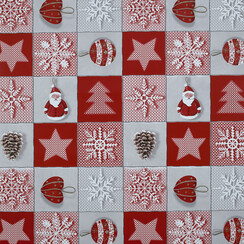 Wachstuch Borsa 599-1 Weihnachtliches Tischtuch - Schneemann