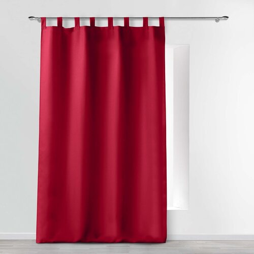 Rideaux - confectionnés - avec boucle de suspension 140x260cm uni polyester Rouge