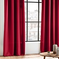 Curtains - Ready-made - With hanging loop 140x260cm uni polyester Red
