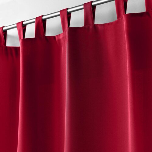 Curtains - Ready-made - With hanging loop 140x260cm uni polyester Red