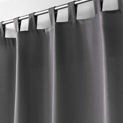 Curtains - Ready-made- With hanging loop 140x260cm uni polyester Dark grey