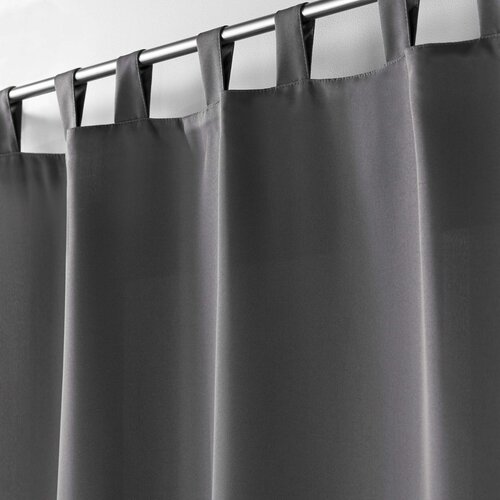Rideaux - Ready-made- Avec boucle de suspension 140x260cm uni polyester Gris foncé
