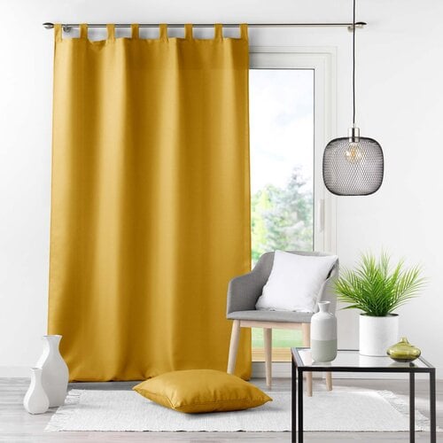 Wicotex Gordijnen - Kant en klaar - Met ophanglus 140x260cm uni polyester Geel