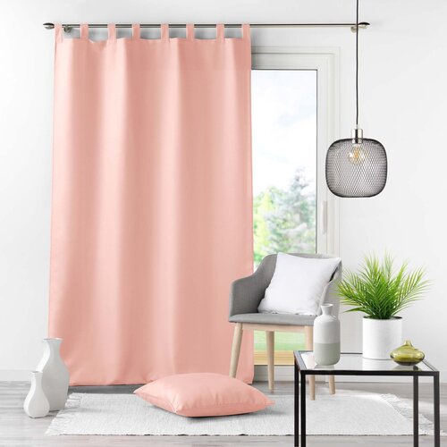 Wicotex Rideaux - confectionnés - avec boucle de suspension 140x260cm uni polyester Rose