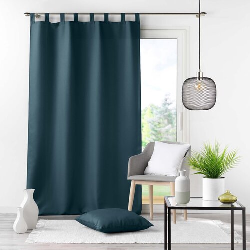 Wicotex Curtains - Ready-made - With hanging loop 140x260cm uni polyester Navy Blue