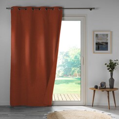 Vorhänge - Konfektioniert - Mit Ringen - Verdunkelung - Verdunkelbar 140x260cm Terracotta Orange