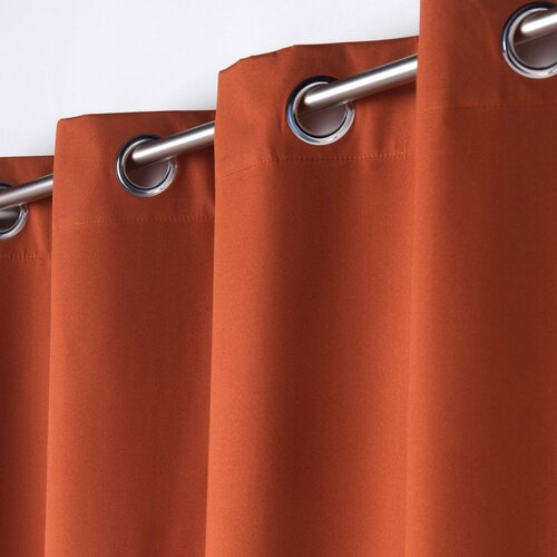 Curtains - Ready-made - With rings - Blackout - Obscure 140x260cm Terracotta Orange