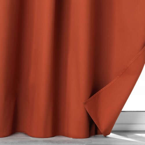 Curtains - Ready-made - With rings - Blackout - Obscure 140x260cm Terracotta Orange