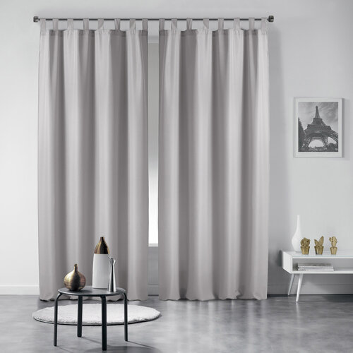 Vorhänge - Konfektioniert - Mit Aufhängeschlaufe 140x260cm uni polyester Hellgrau