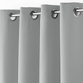 Rideaux - Prêt à poser - Avec anneaux - 140x280cm Gris clair