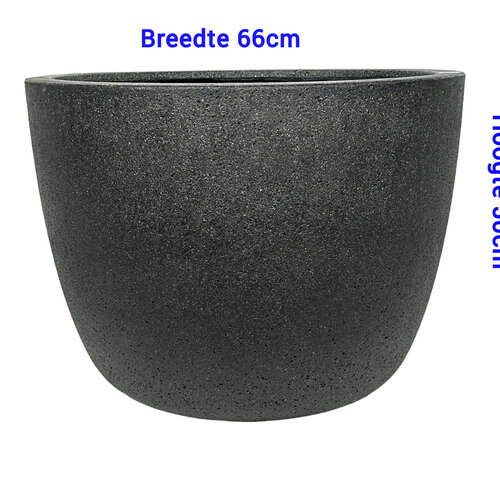 Flower pot Colos Black 66x66x50cm Indoor and outdoor use Made of Stone