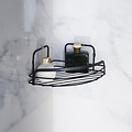 Porte-savon d'angle en métal avec 2 ventouses noir