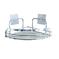 Corner soap dish, metal with 2 adhesive strips, chrome