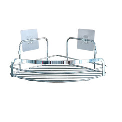 Seifenschale Ecke Metall mit 2 Saugnäpfen Chrom