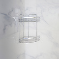 Shower rack 2-layer corner metal with 2 suction cups chrome