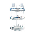 3-tier corner shower rack, metal with 2 adhesive strips, chrome