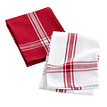 Tea towels 50x70cm Red 2 pcs Recycled Cotton