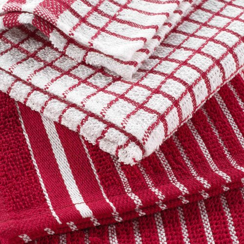 Keukenhanddoek  50x70cm Rood 2 stuks Terry Classico