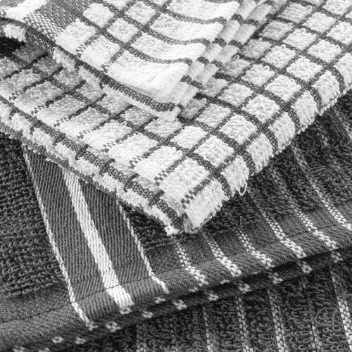 Keukenhanddoek  50x70cm Donker Grijs 2 stuks Terry Classico