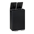 Waste bin Tom 60litre (2x30litre) waste separation 2 compartments black