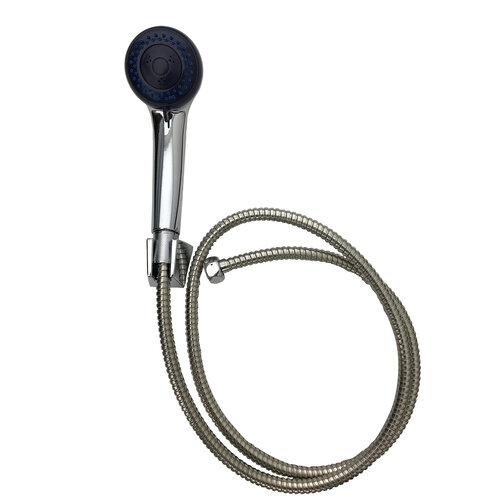 Shower head set 3 functions including hose 1.5 metres and mounting hook