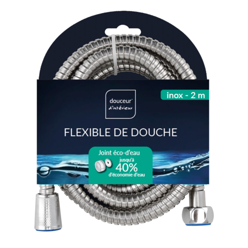 Flexible de douche métal chromé 2 mètres